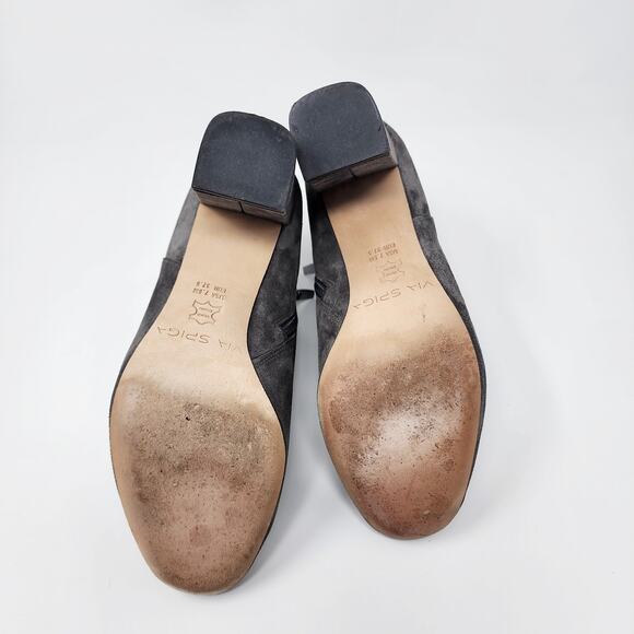 Via Spiga Silvie Grey Suede Covered Block Heel Booties with inside Zip. EUC 7.5M - Picture 8 of 10